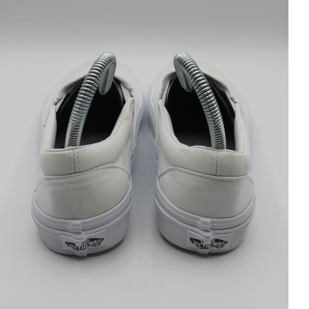 Vans Classic Slip-On White Canvas Sneakers VN000EYEBWW Mens 5 Womens 6.5 - Picture 4 of 8